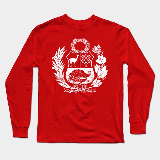 Peru - coat of arms - Escudo Peruano - grunge Long Sleeve T-Shirt by verde